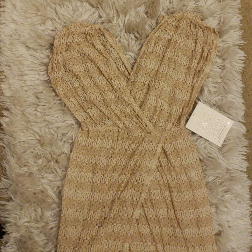 NWT Long Gold Shimmery Cover Up